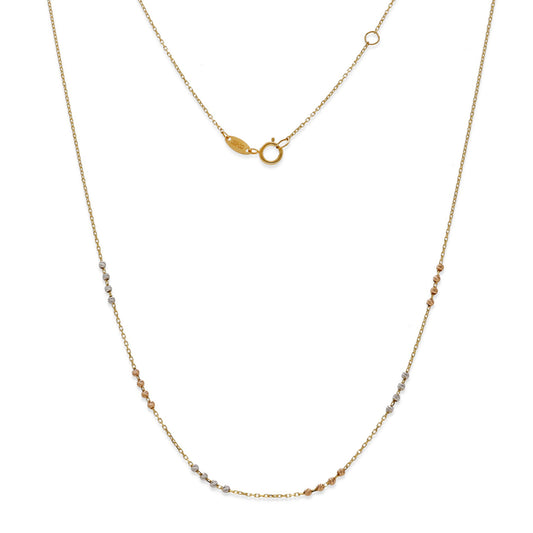 Gargantilla en Oro de Ley 18K con Bolitas Bicolor