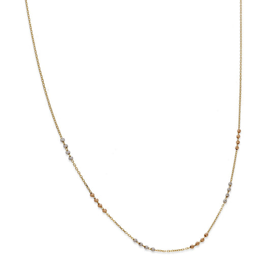 Gargantilla en Oro de Ley 18K con Bolitas Bicolor