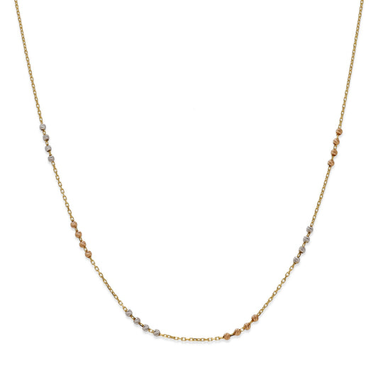 Gargantilla en Oro de Ley 18K con Bolitas Bicolor