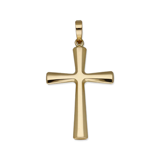 Colgante de Cruz Moderna Grande en Oro de Ley 18K
