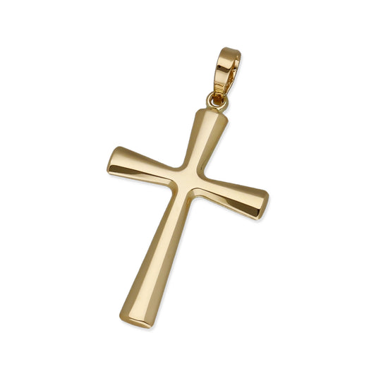 Colgante de Cruz Moderna Grande en Oro de Ley 18K