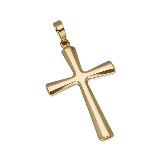Colgante de Cruz Moderna Grande en Oro de Ley 18K
