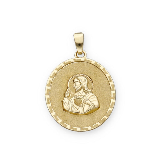 Medalla Sagrado Corazón de Jesús Primera Comunión de Oro 18K