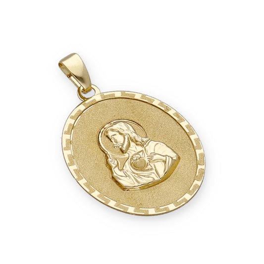 Medalla Sagrado Corazón de Jesús Primera Comunión de Oro 18K