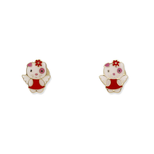 Pendientes Bebé Spotty Esmaltado de Oro 18K