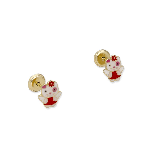 Pendientes Bebé Spotty Esmaltado de Oro 18K