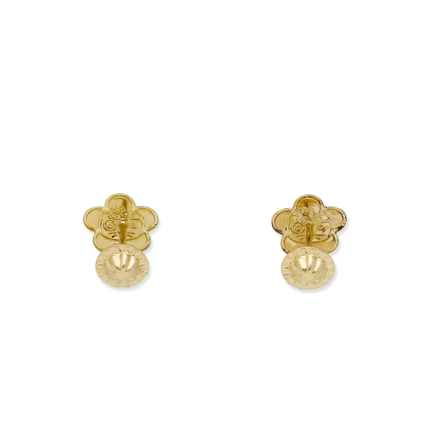 Pendientes Bebé Flor Spotty Esmaltado de Oro 18K