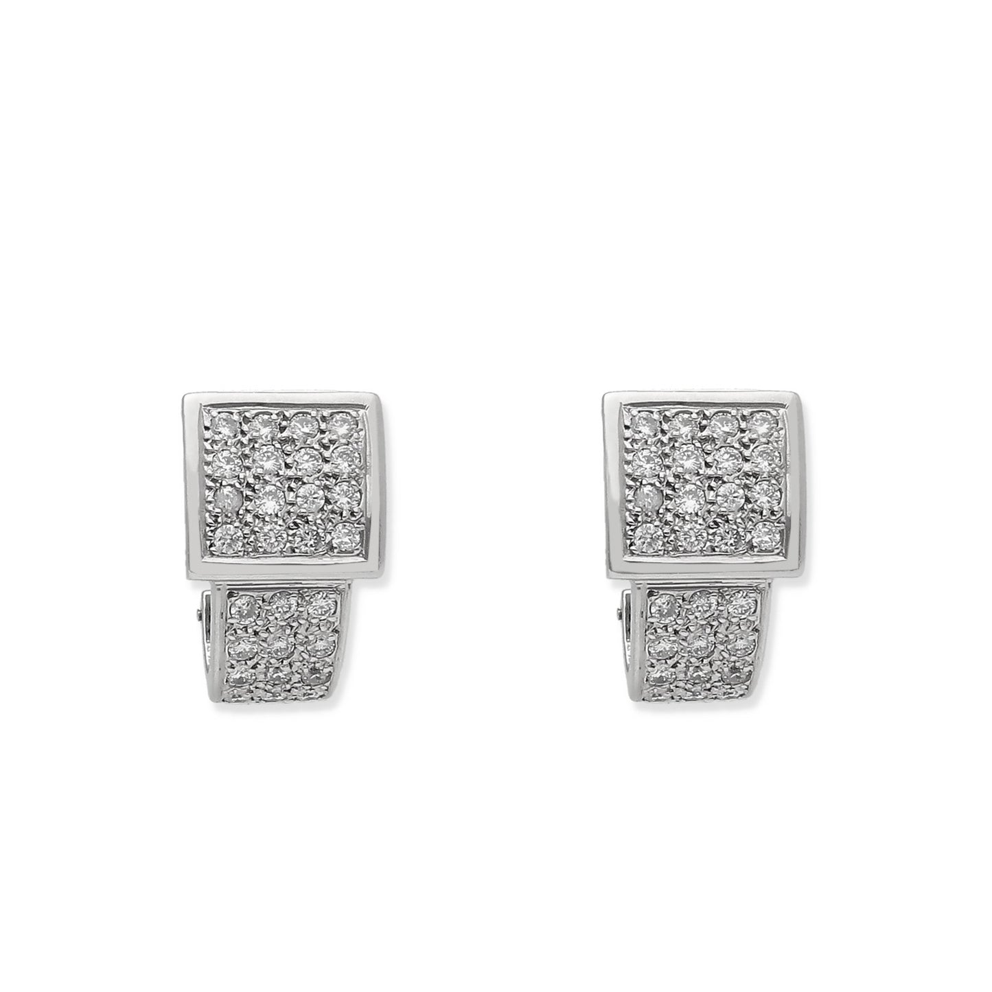 Pendientes Karisa Oro Blanco 18k y Diamantes Talla Brillante