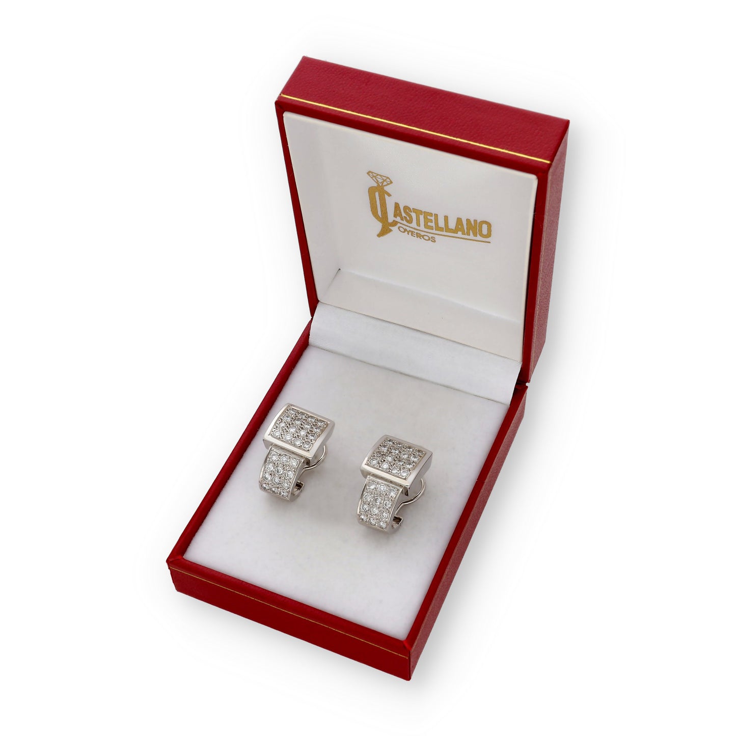 Pendientes Karisa Oro Blanco 18k y Diamantes Talla Brillante