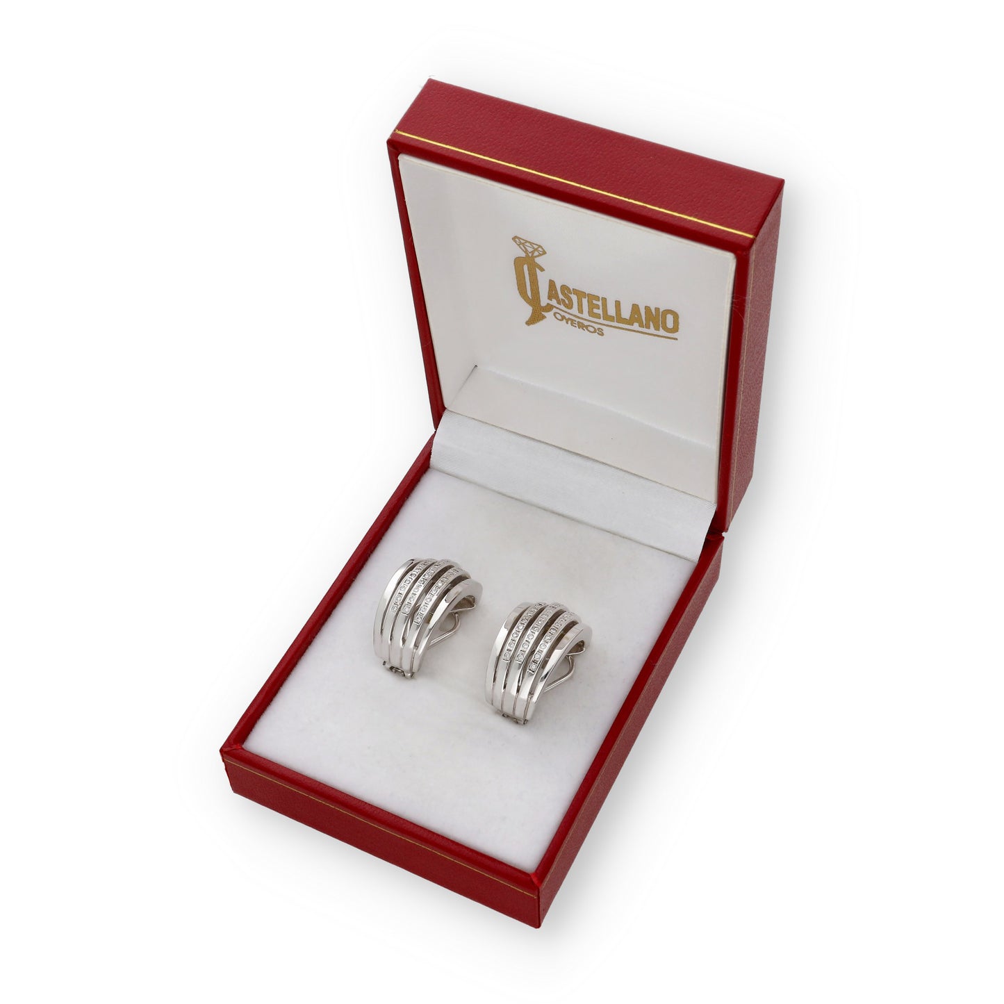 Pendientes Kostantina Oro Blanco 18k y Diamantes Naturales