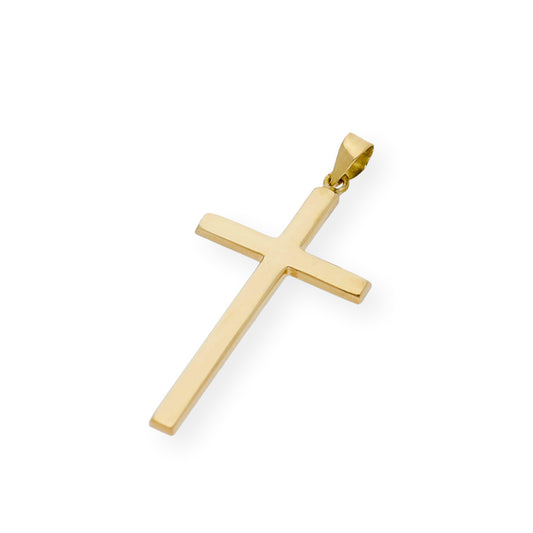 Colgante Cruz Grande Plana Cuadrada en Oro 18K