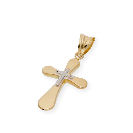 Colgante Cruces Bicolor en Oro 18K