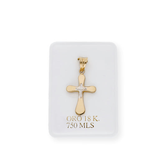 Colgante Cruces Bicolor en Oro 18K