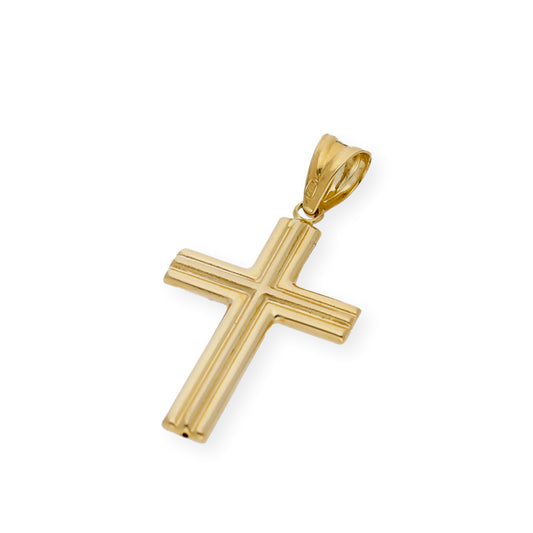 Colgante Cruz Plana Moderna Oro 18K