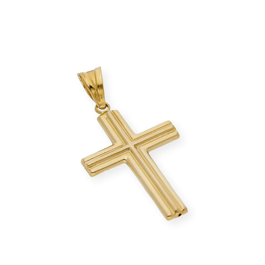 Colgante Cruz Plana Moderna Oro 18K