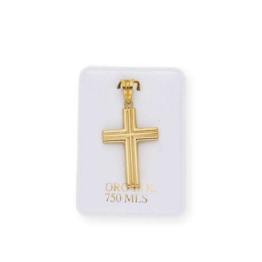 Colgante Cruz Plana Moderna Oro 18K