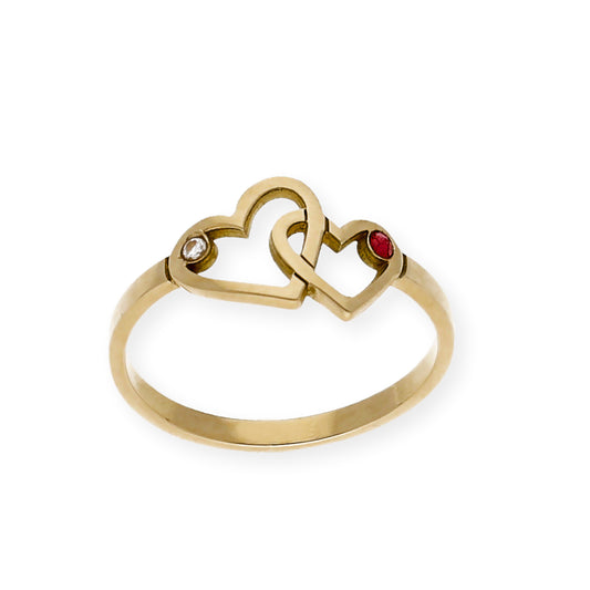 Anillo I LOVE MAMÁ en Oro 18k Diamante y Rubí