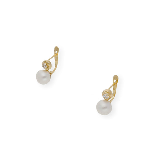 Conjunto Clara de pendientes y sortija en Oro 18k Perlas y Circonitas