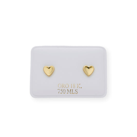 Pendientes con Diseño de Corazón en Oro 18k