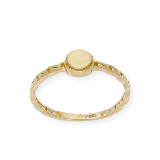 Anillo Trecia en Oro 18k con Aro trenzado