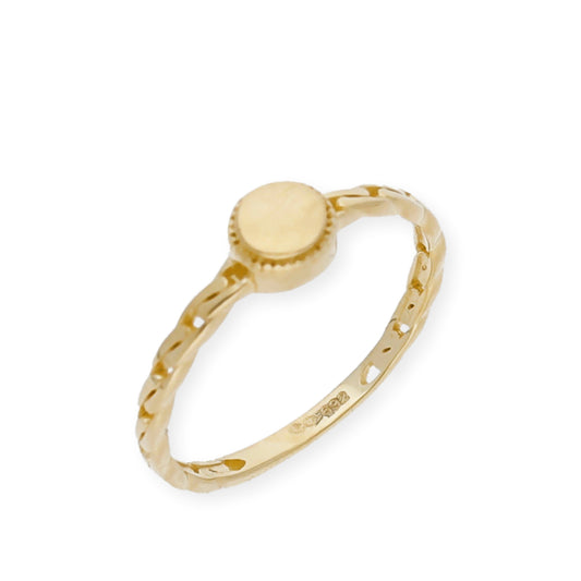 Anillo Trecia en Oro 18k con Aro trenzado