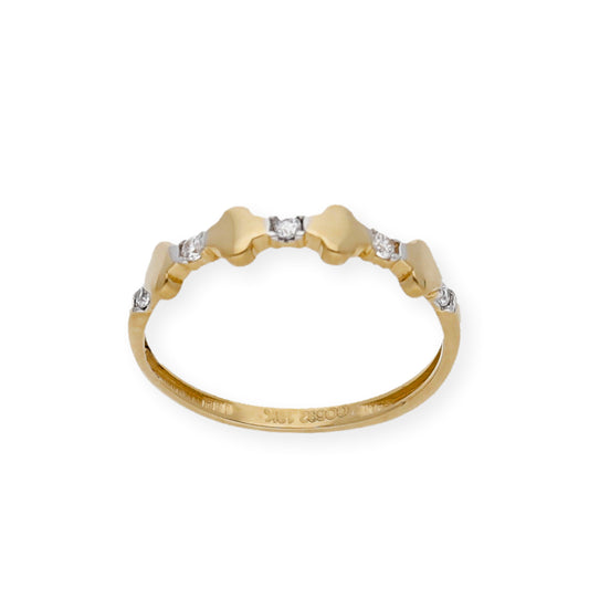 Anillo Dalia en Oro de Ley 18k y Circonitas