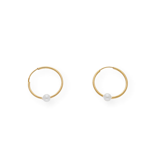 Pendientes de Aro en Oro 18k con Perlas Cultivadas