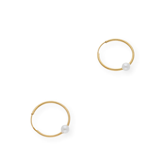 Pendientes de Aro en Oro 18k con Perlas Cultivadas