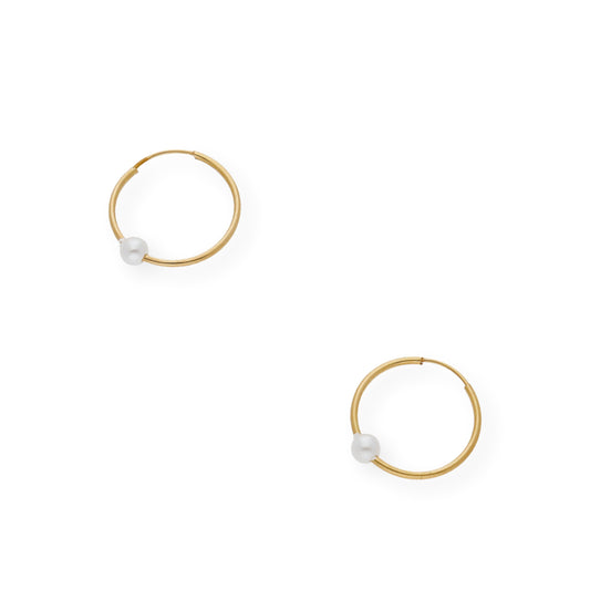 Pendientes de Aro en Oro 18k con Perlas Cultivadas