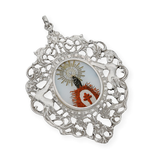 Medalla de cuna de plata de ley Virgen del Pilar