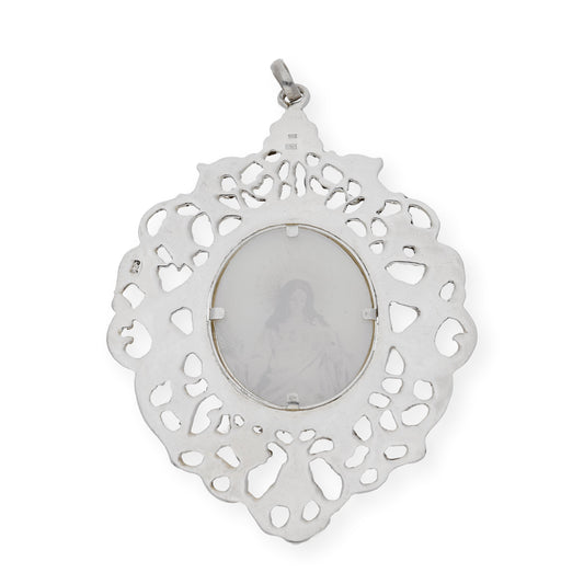 Medalla de cuna de plata de ley Santa Eulalia