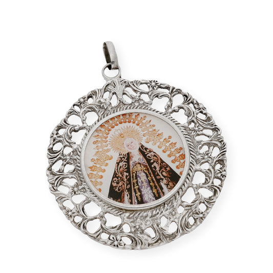 Medalla de cuna de plata de ley Virgen de la Soledad Badajoz