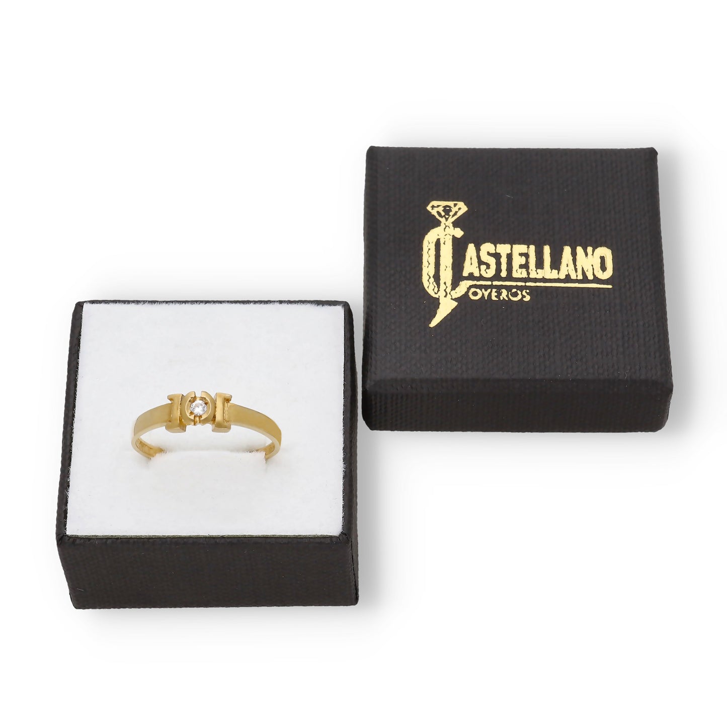 Anillo Tunsak en Oro de 18K con Circonita Central