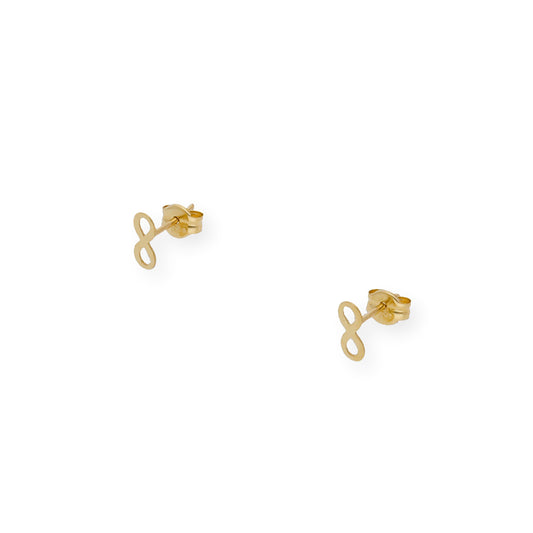 Pendientes infinito Diseño Minimalista en Oro 18k