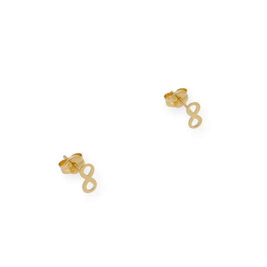 Pendientes infinito Diseño Minimalista en Oro 18k