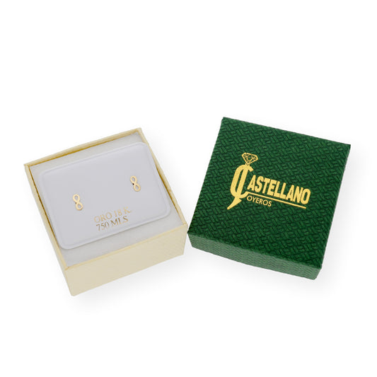 Pendientes infinito Diseño Minimalista en Oro 18k