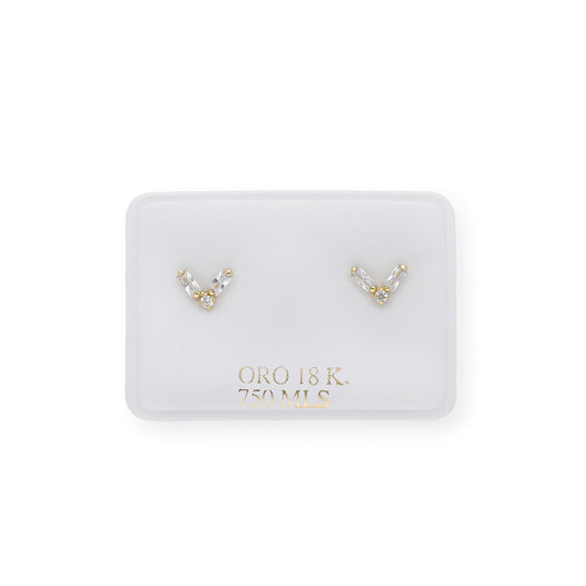 Pendientes Diseño Minimalista en Oro 18k