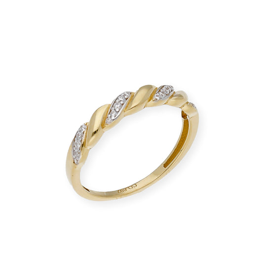 Anillo Cintia en Oro de Ley 18k combinado y Circonitas