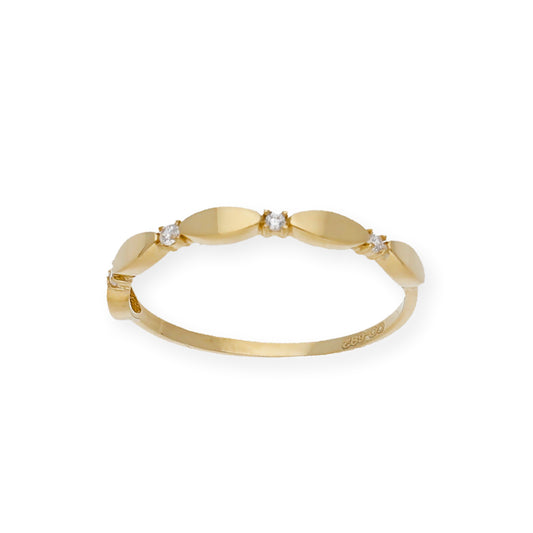 Anillo Óvalo en Oro de ley 18k y Circonitas