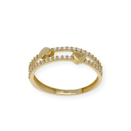 Anillo Tiara en Oro de Ley 18k y Circonitas