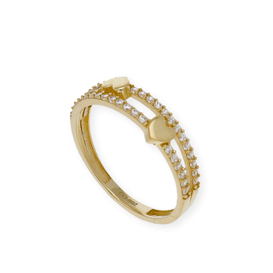 Anillo Tiara en Oro de Ley 18k y Circonitas