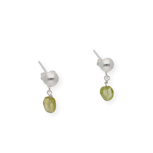 Pendientes en plata de Ley 925 con Olivinas