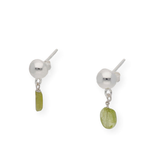 Pendientes en plata de Ley 925 con Olivinas