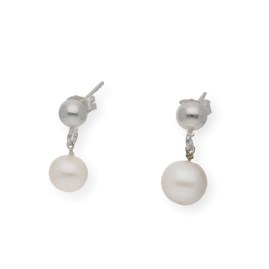 Pendientes en plata de Ley 925 con perlas de agua dulce