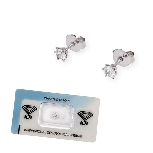 Pendientes de Oro y Diamante Certificado