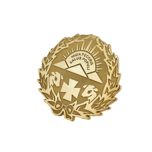 Pin Insignia Profesional de Veterinaria en Plata de Ley 925 Bañada en Oro de 18K