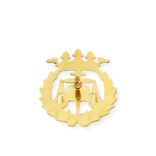 Pin Insignia Profesional de Ciencias del Trabajo en Oro de Ley 18K