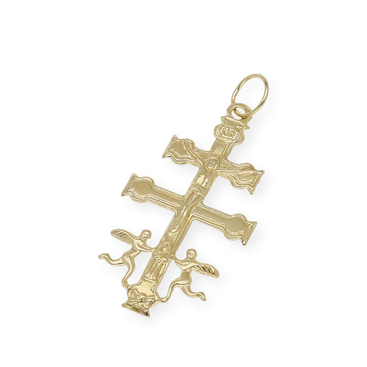 Colgante Cruz Grande de Caravaca Oro 18K