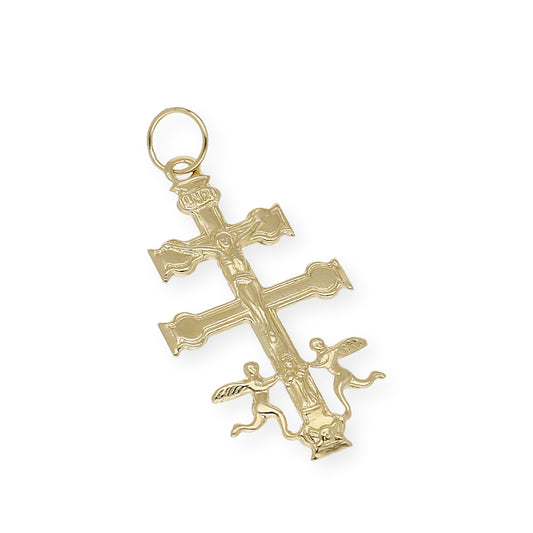 Colgante Cruz Grande de Caravaca Oro 18K