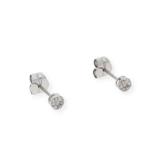 Pendientes Amy Oro Blanco 18k y Diamantes